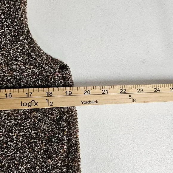 Christopher & Banks Vest Sz S Brown Boucle Full Zip Sweater Classic Preppy EUC - Picture 10 of 11